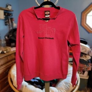 Harley Davidson Embroidered Crew Neck Sweatshirt